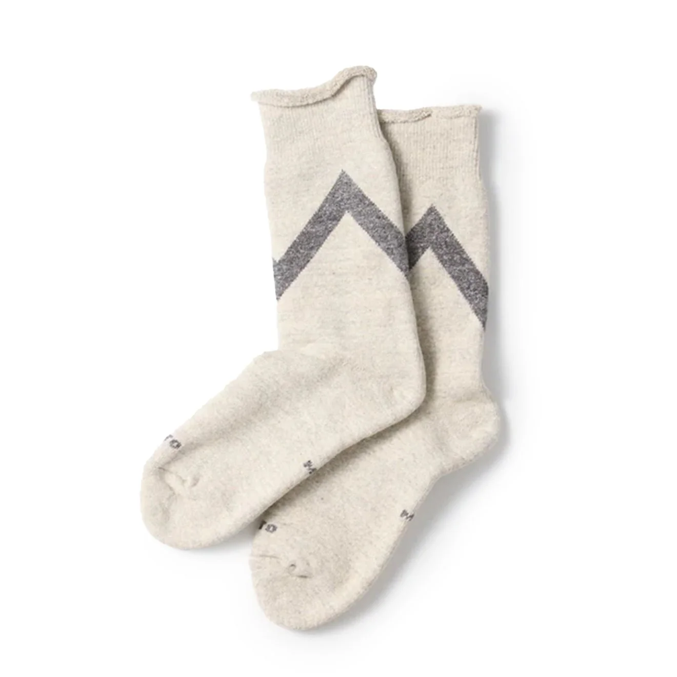 Rototo Raffy Sweat Socks Zig Zag Gray