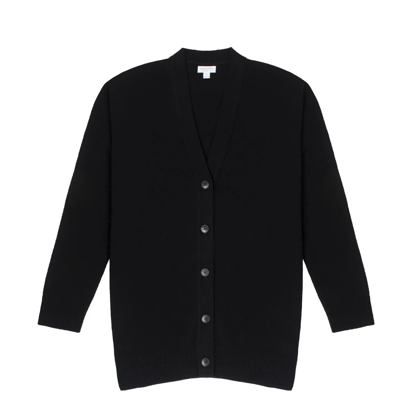 Sunspel Womens Lambswool Cardigan Black