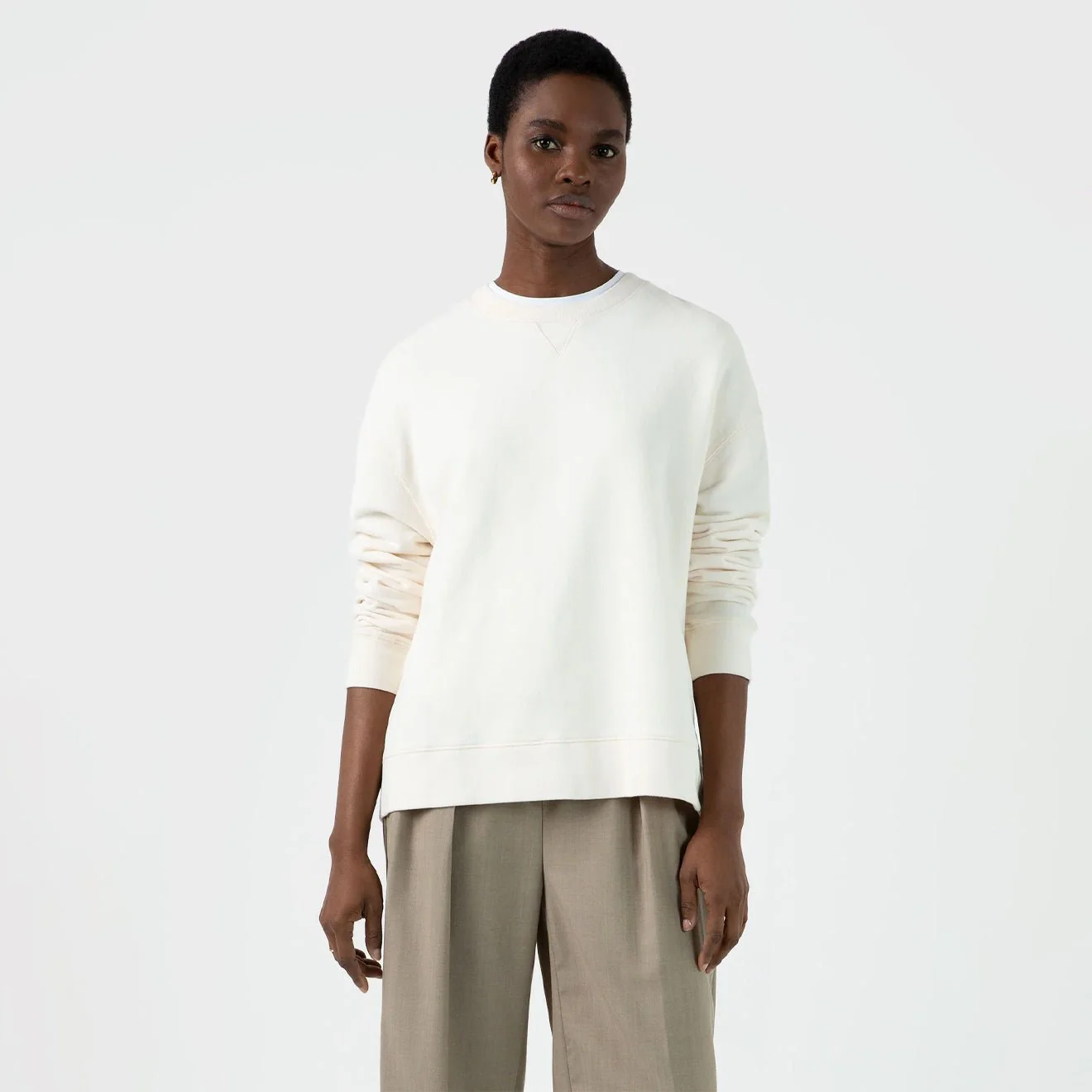 Sunspel Womens Loopback Sweatshirt Archive White - Image 2