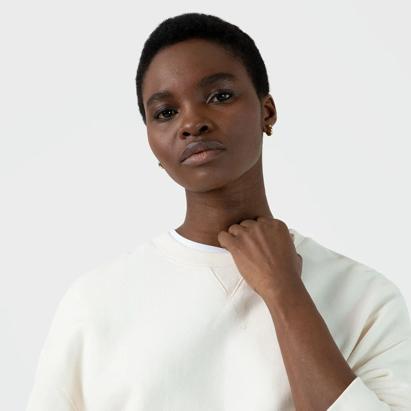 Sunspel Womens Loopback Sweatshirt Archive White - Image 3