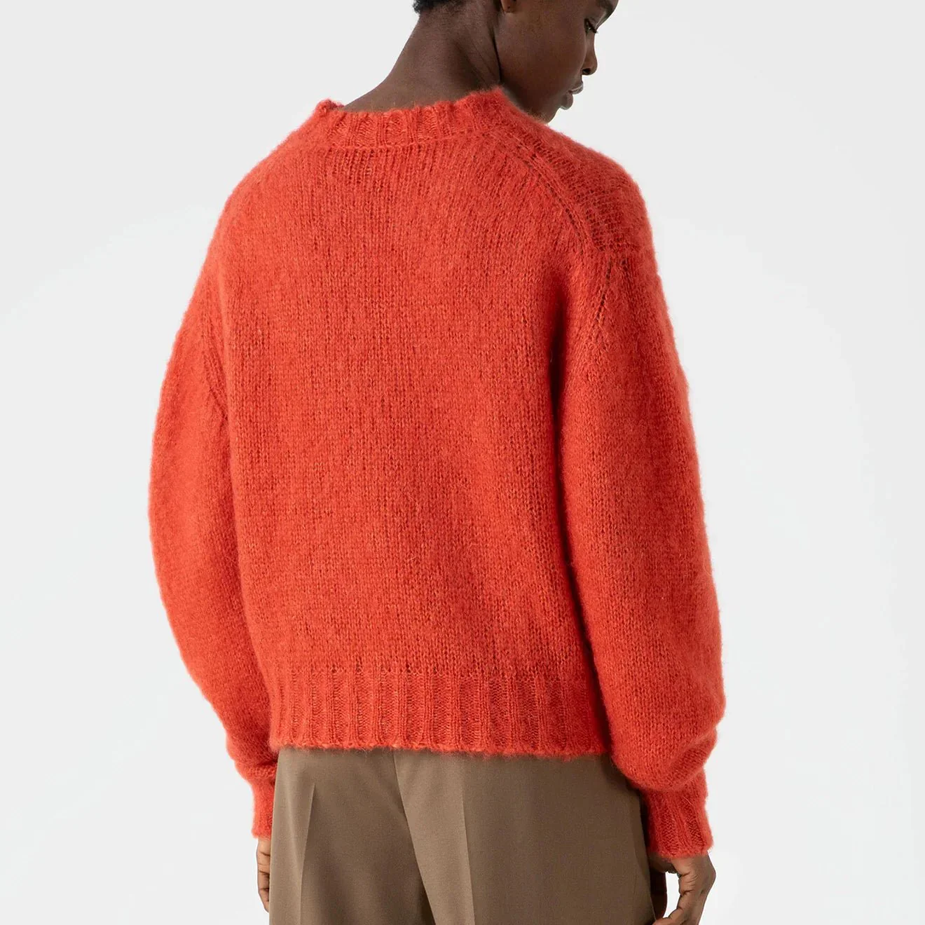 Sunspel Womens Mohair Silk Crew Neck Jumper Magma - Image 3