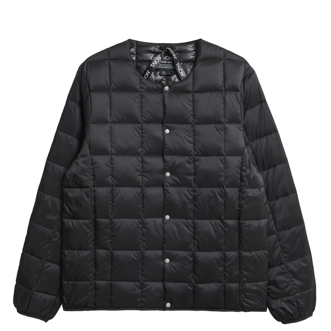 Taion Womens Crew Neck Button Down Jacket Black