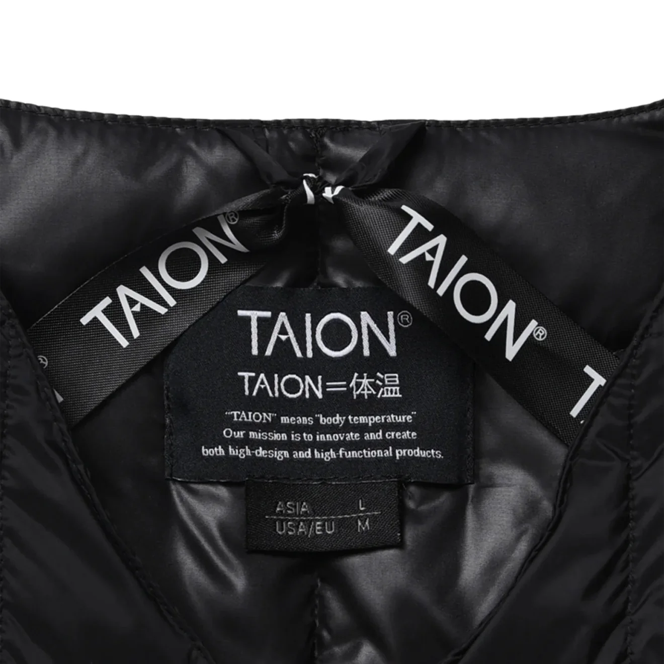 Taion Womens Crew Neck Button Down Jacket Black - Image 5