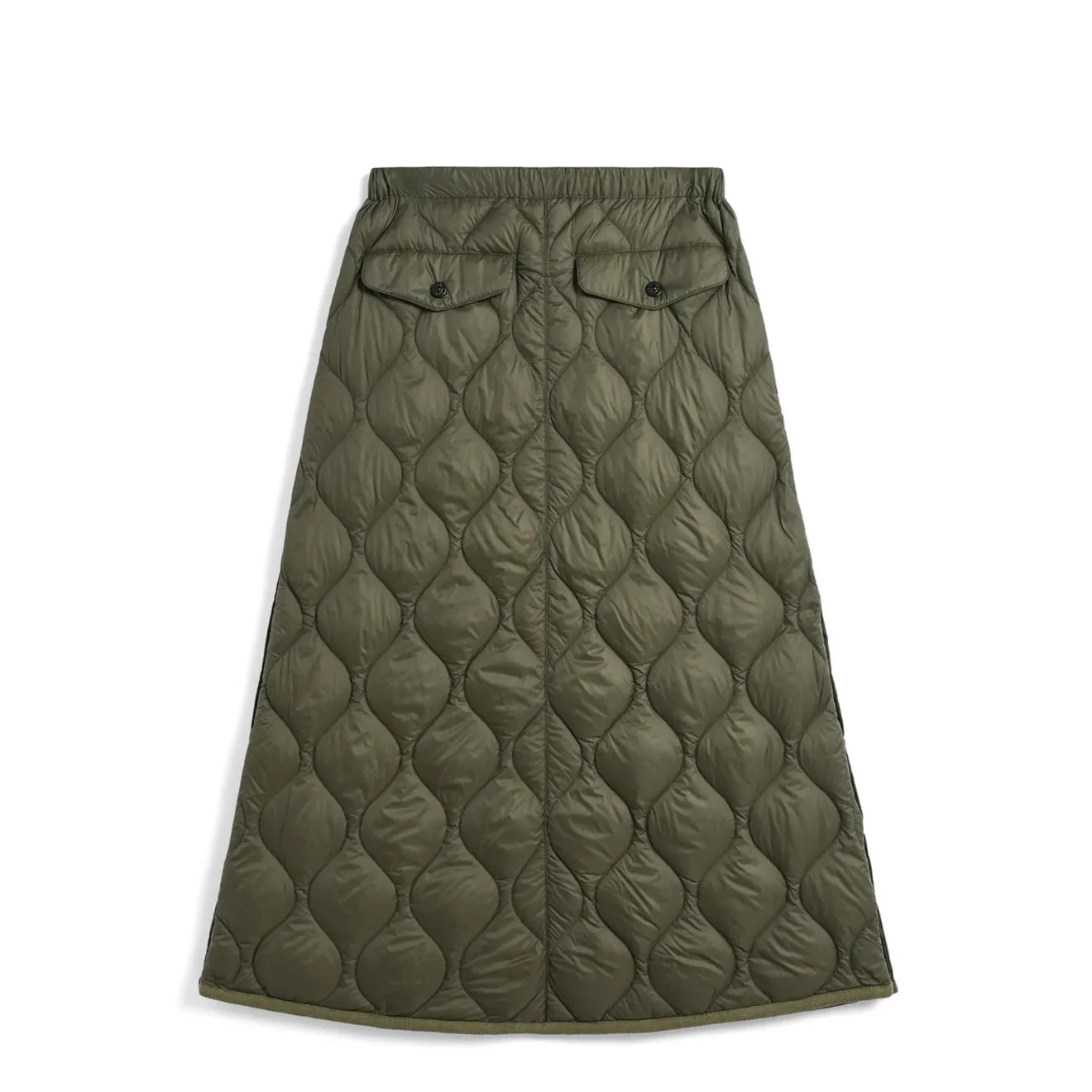 Taion Womens Military Snap Button Down Skirt Dark Sage Green