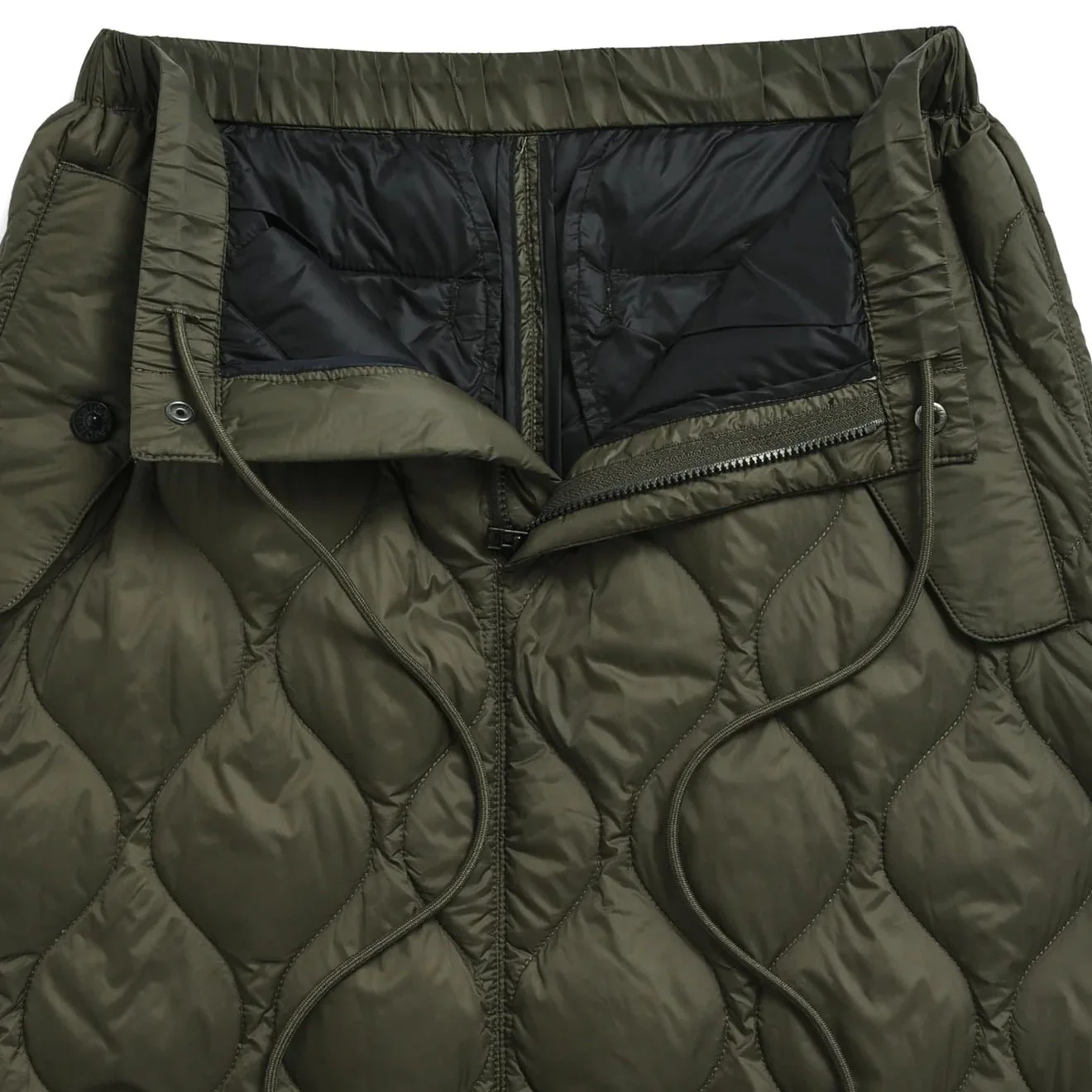 Taion Womens Military Snap Button Down Skirt Dark Sage Green - Image 2