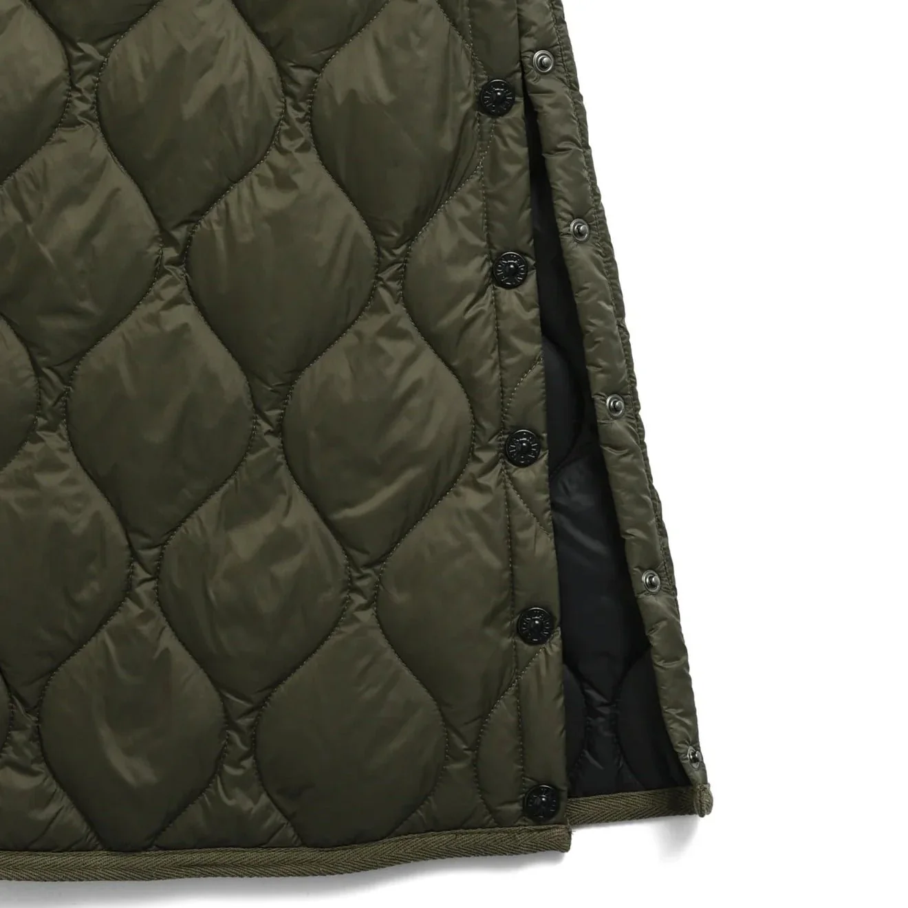 Taion Womens Military Snap Button Down Skirt Dark Sage Green - Image 5