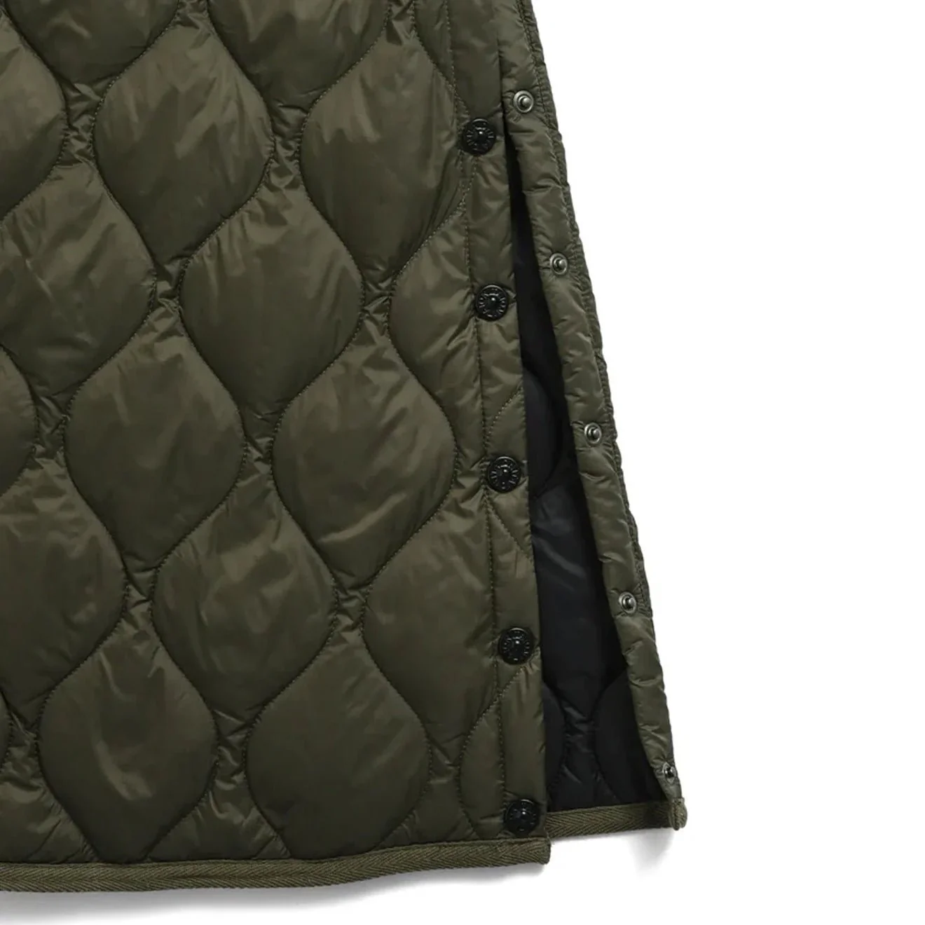 Taion Womens Military Snap Button Down Skirt Soft Shell Dark Olive - Image 4