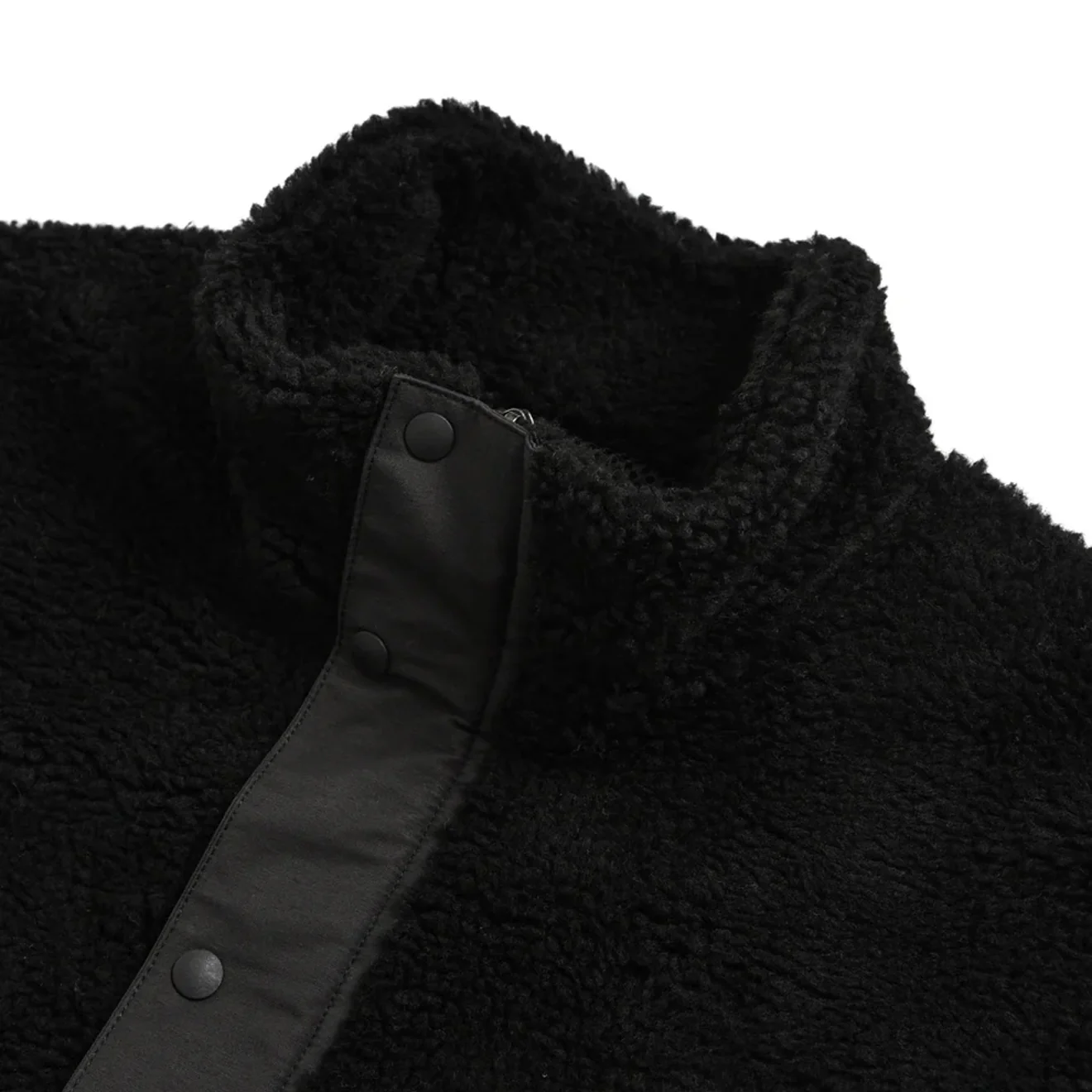 Taion Womens Pull Over Boa Hi Neck Jacket Black / Black - Image 3