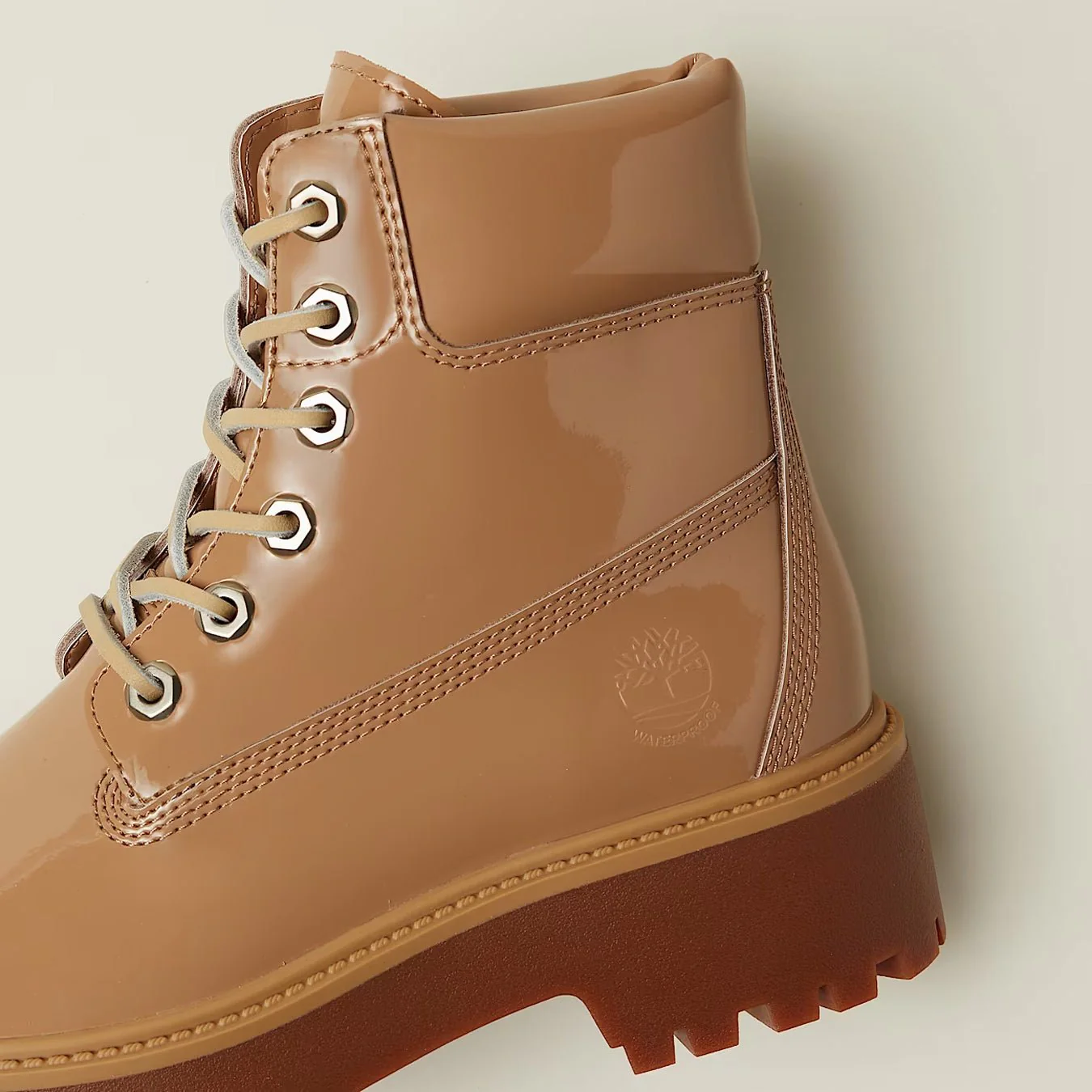 Timberland Womens Stone Street 6-Inch Waterproof Platform Boot Beige - Image 7