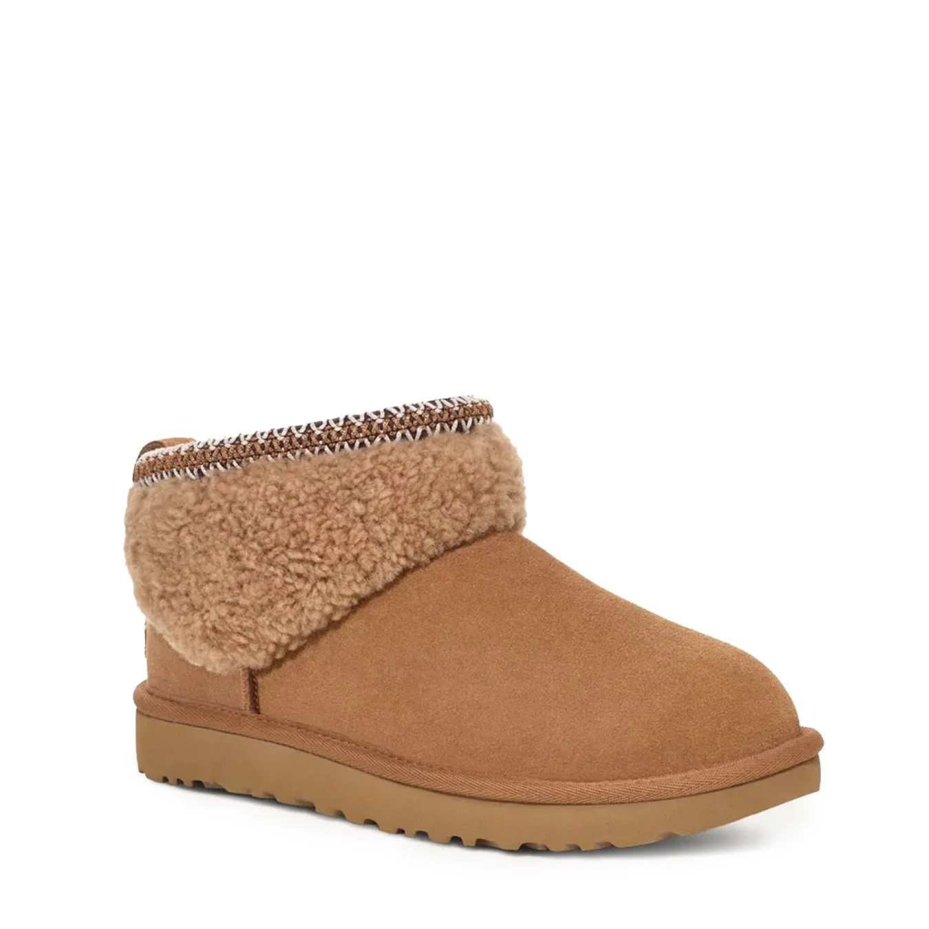 UGG Womens Classic Ultra Mini Maxi Curly Boot Chestnut - Image 3