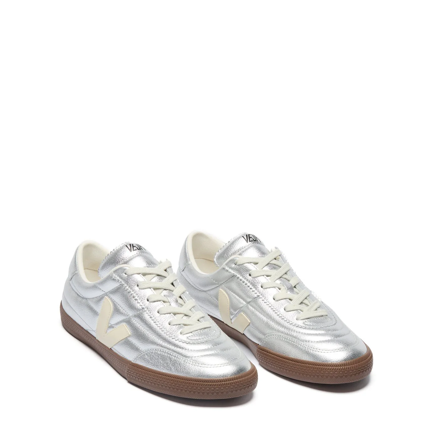 Veja Womens Panenka Leather Silver Pierre Bark - Image 2