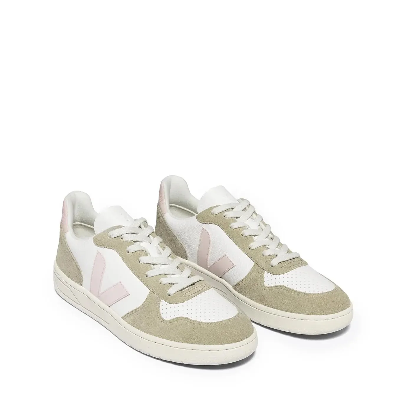 Veja Womens V-10 Chromefree Leather White Petale Sahara - Image 2